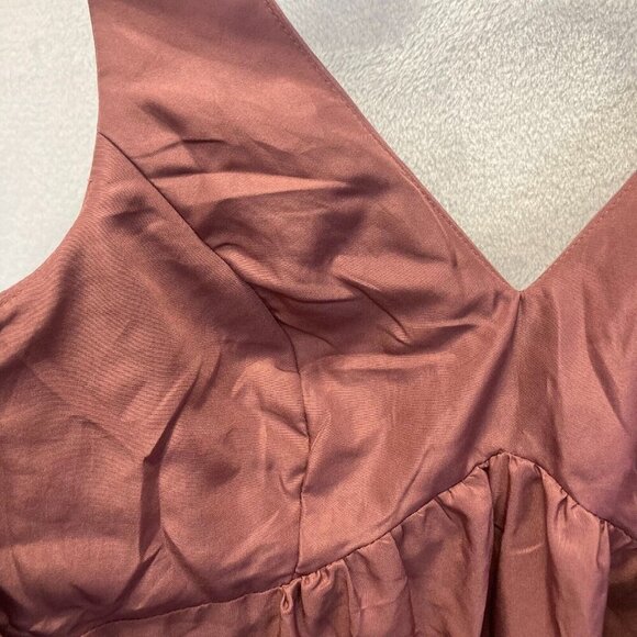 Azazie Formal Maternity Maxi Dress A2 Chiffon Pink Flowy Wedding Prom Bridesmaid - Picture 12 of 16